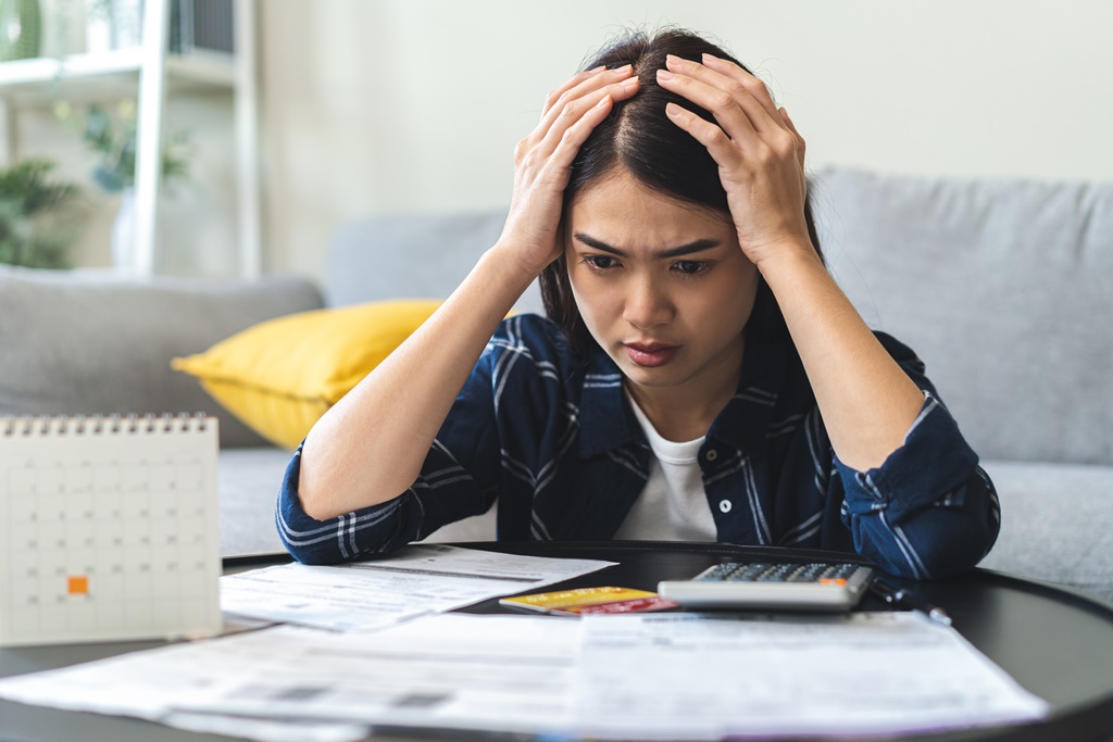 Frustrated woman needs a loan but keeps getting rejected
