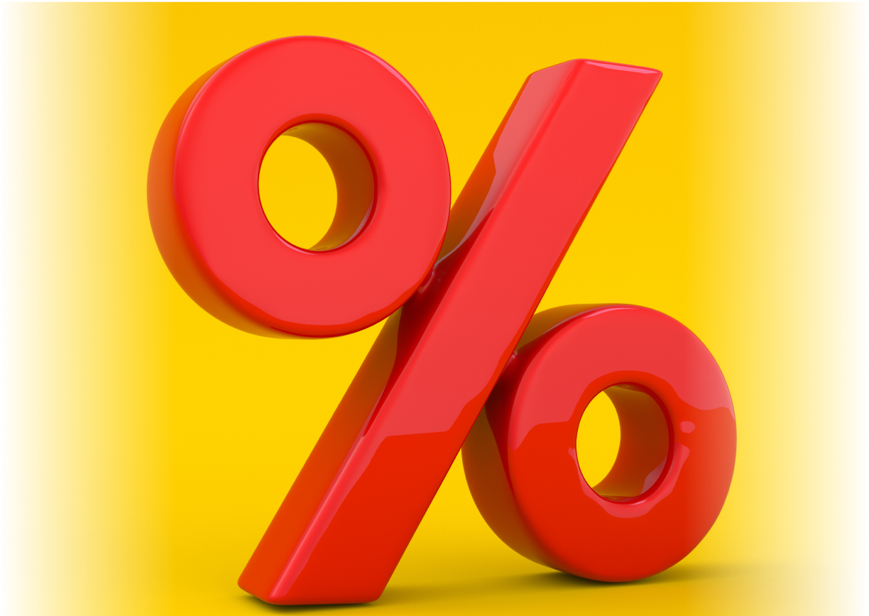 Percentage icon representing the competitive interest rates offered by legal money lenders in Singapore