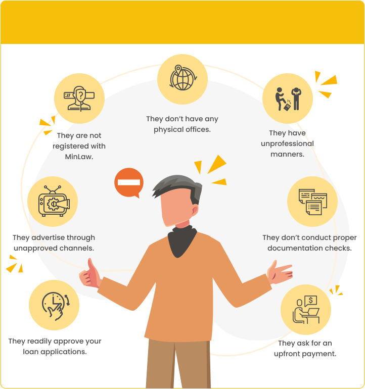 How can I spot an illegal money lender in Singapore?